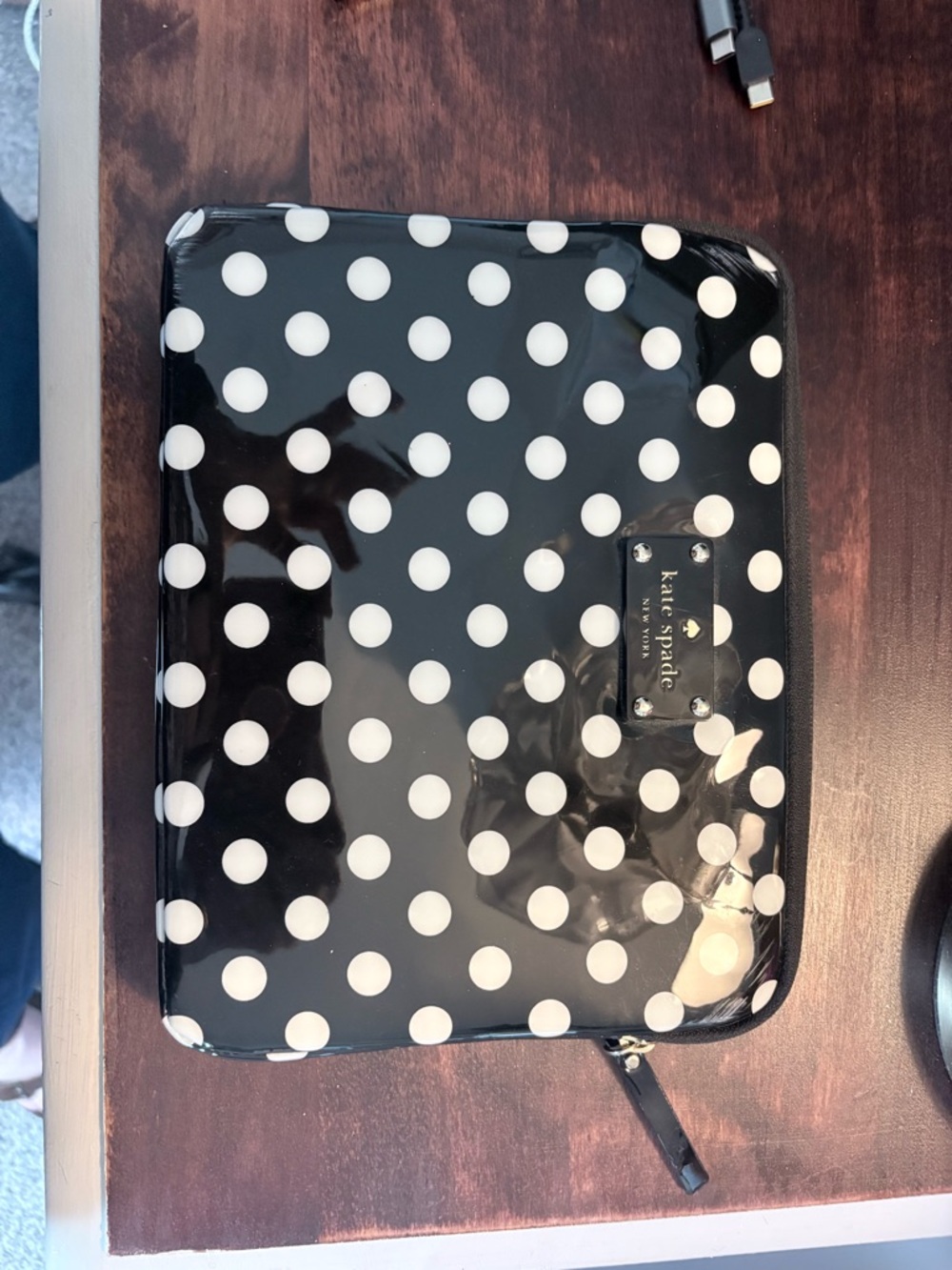 kate spade Black and White Polka Dot Tablet Sleeve